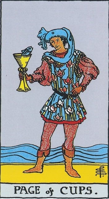 page of cups, tarot, card, minor arcana, rider-waite, cups, tarot card, divination, spirituality, occult, tarot, tarot, tarot, tarot, tarot